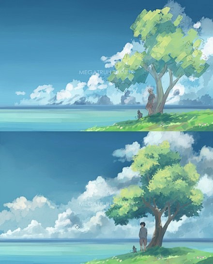 sai场景绘画过程绘制树以及云时的笔刷设置转需