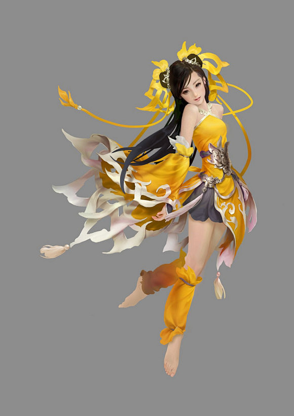 古图专帖美女系列黄衣女子古风图片吧百度贴吧