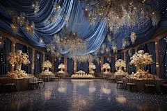 灯光星空婚宴摄影图