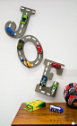 Kid's Craft Toy - Use Ordinary Craft Letters And Old Toy Cars To Make Playful Letter Art