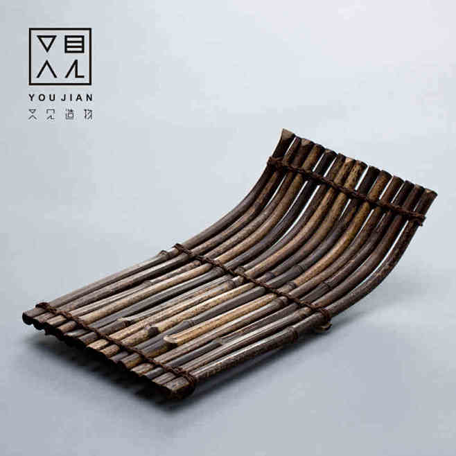 又见造物紫竹茶垫 茶道零配件竹筏 手工原...