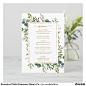 Botanical Gold Greenery Menu Card | Zazzle.com