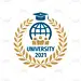 教育徽章设计。大学校徽。桂冠。