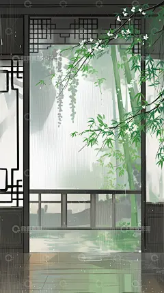 国风栀子花插画背景高清模板免费下载-趣麦麦图