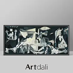 大幅客厅油画抽象画现代简约书房挂画名画 毕加索装饰画-格尔尼卡