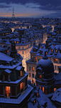 以假乱真的欧洲小镇雪景手绘插画_百科文章_百度百科