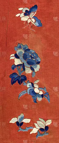 刺绣,垂直画幅,式样,艺术,纺织品,蝴蝶,无人,蓝色,手艺,全景