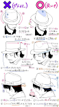 #绘画参考# 绅士帽、兜帽、鸭舌帽你都画对了吗？马克来学习吧！来自推特绘师吉村拓也（twi：@hanari0716）的分享 ​​​​