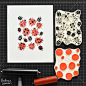 Ladybirds : Original block print by Andrea Lauren via Andrea Lauren.: