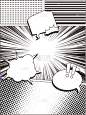 通用漫画风放射线条黑白漫画分镜边框素材