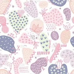 Vector seamless pattern with hand drawn abstract s