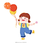 六一儿童节女孩气球棒棒糖开心PSD素材图片素材