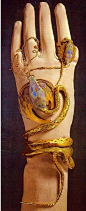 Snake Bracelet  ca. 1899  gold, diamonds, opals , rubies, and enamel  Alphonse Mucha  Museum  Sakai City, Japan