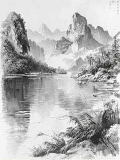 桂林山水手绘（附命令） - 小红书