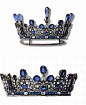 Polish: The Lanckoronski Tiara - 1894. Sapphire and diamond tiara with the openwork mount designed as a series of circular and rose-cut diamond leaf scrolls set at intervals with cushion-shaped sapphires above a band of calibre-cut sapphires with cushion-