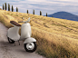 giulio iacchetti reimagines the classic 98cc vespa with a cantilevered seat and electric motor :  