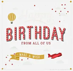 生日快乐海报平面广告 png素材