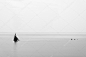 景观极简主义形象的沉船废墟中海黑色和白色