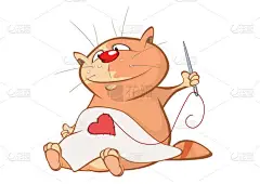 可爱的猫咪的插图。卡通人物