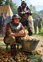 Puttkamer , Grafit Studio : It's very important for a good soldier to peel potatoes properly. Another illustration for the brilliant GWENT card game by CD Projekt Red. <br/><a class="text-meta meta-link" rel="nofollow" href=&q