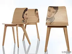 [民国风插画艺术家具] 这组纯木家具与传统插画风格相接合，将中国民国时期的上海电影海报绘制到家具上