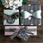 Pretty mint and blush gift tags and gift wrap to add a personal touch to your Mother's Day packages.: 