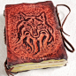 Beautiful Wolf Leather Journal by gildbookbinders on deviantART
