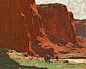 Edgar Payne (1883-1947). Riders Passing Through, Canyon de Chelly, Arizona. Oil on Canvas, 18 x 22 in.: 