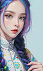 彩色女生头像｜AI绘制彩色女生头像 五颜六色的头发 猫耳兔耳女生头像_腾讯新闻