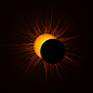 a partial view of a solar eclipse in the sky