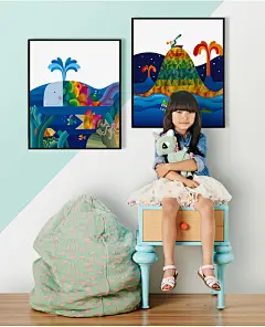 壁虎装饰画 著名插画雨林系列挂画装饰画儿童房卧室客厅电表箱-淘宝网