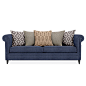 美式沙发布艺组合轻奢蓝色地中海田园灰色客厅整装小户型三人沙发-tmall.com天猫