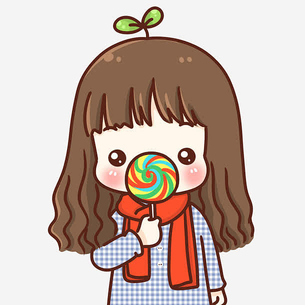 吃棒棒糖的小女孩