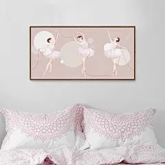 墙蛙芭蕾舞蹈插画现代简约客厅装饰画个性艺术床头挂画无框画口君-tmall.com天猫