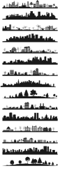 黑色城市建筑剪影大集合