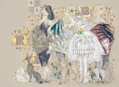 #王国分享#日本画手_夜汽車的插画作品，结合了欧式洛可可风格，画面有种凌乱美啊！更多作品见O网页链接