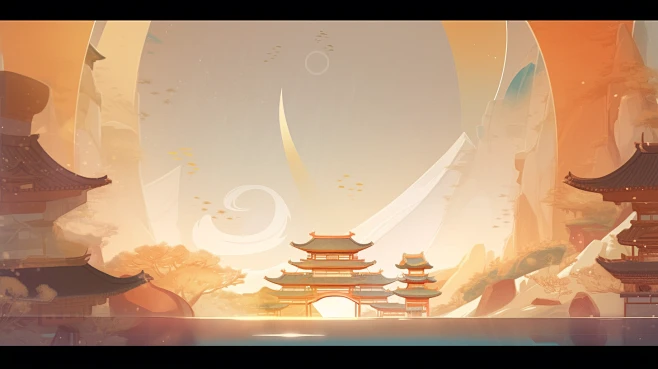 AI生成唐风背景-花瓣网