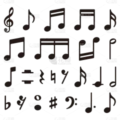 常规内容-图标系列黑色矢量音符组合元素