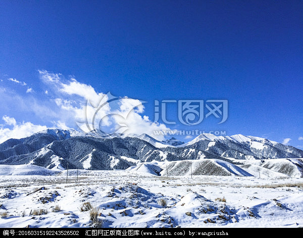  新疆 乌苏 塔城地区 天山 山脉 雪景...