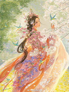 ·沫含采集到水彩古风采集
