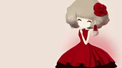 玫瑰姑娘桌面壁纸 花花姑娘——插画师：桑诶姆。