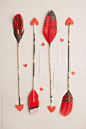 Hipster arrows with red hearts. Valentine's day. by Eduard Bonnin