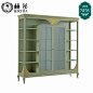 赫莎法式家具 欧式四门书柜书桌椅组合书房家用实木写字台奢华A8-tmall.com天猫