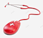 红色鼠标听诊器 元素 免抠png 设计图片 免费下载 页面网页 平面电商 创意素材