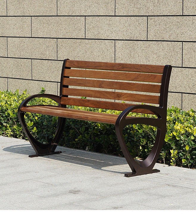 公园椅实木长椅户外广场双人公共休息长条椅...