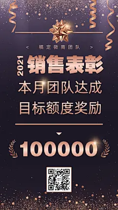 微商团队目标达成表彰喜报黑金奢华