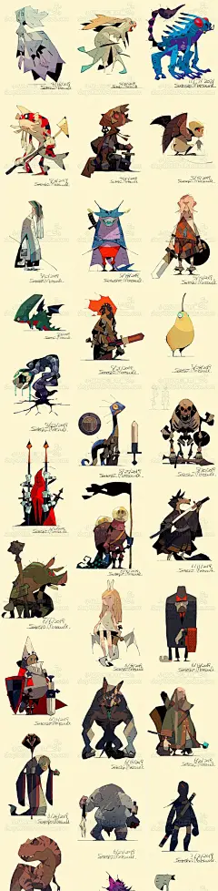 Q版角色设定图集 欧美奇幻风格人物插画设计素材 游戏美术资源-淘宝网