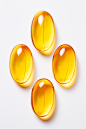 橙黄色透明保健品鱼油药丸胶囊模型