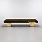 TRANQUILLE DAYBED by Pouenat | South Hill Home : Designed by Stephane Parmentier for Pouenat, the Tranquille daybed is upholstered on a metal base is available in three brass finishes.