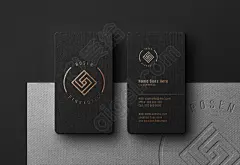黑金黑卡纸 企业圆角名片 烫金压痕 VI样机 PSD贴图效果展示 (13)_psd|png - 平面设计模版_素材免费下载 - 爱给网